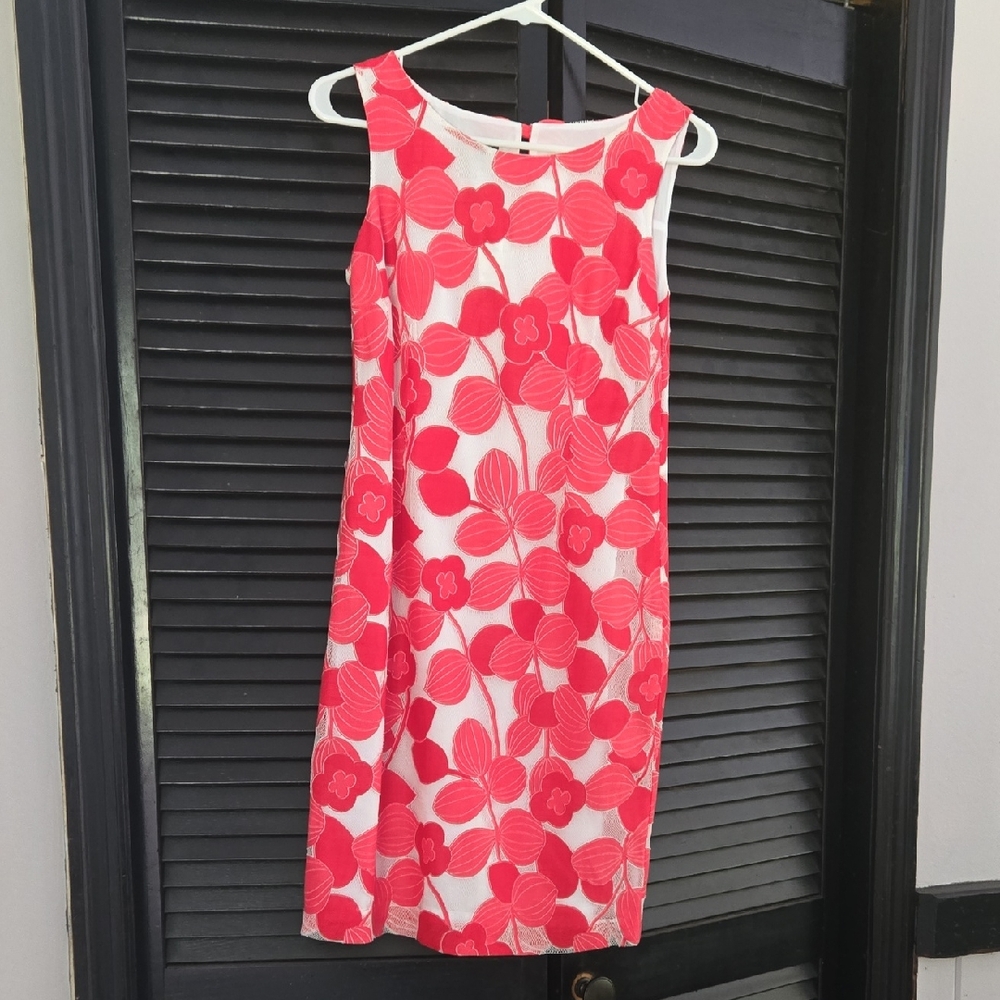 Talbots Pink and White Floral Dress